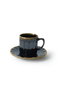 Hermia Juego de Tazas de Café y Platillos Negro y Dorado (12 Piezas)